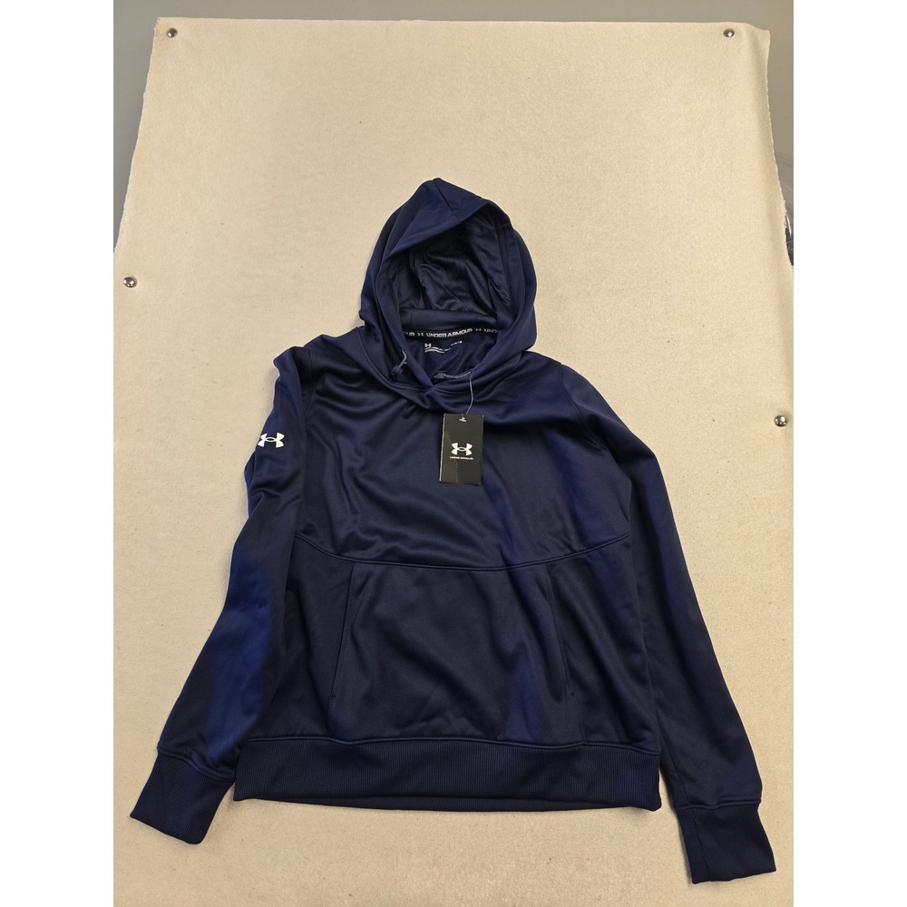 Under Armour Womens Navy Blue Loose Fit Pullover Hoodie 1370425 Size Medium